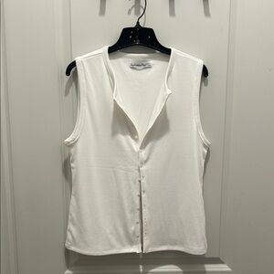 Abercrombie & Fitch White Button Down Sleeveless Shirt